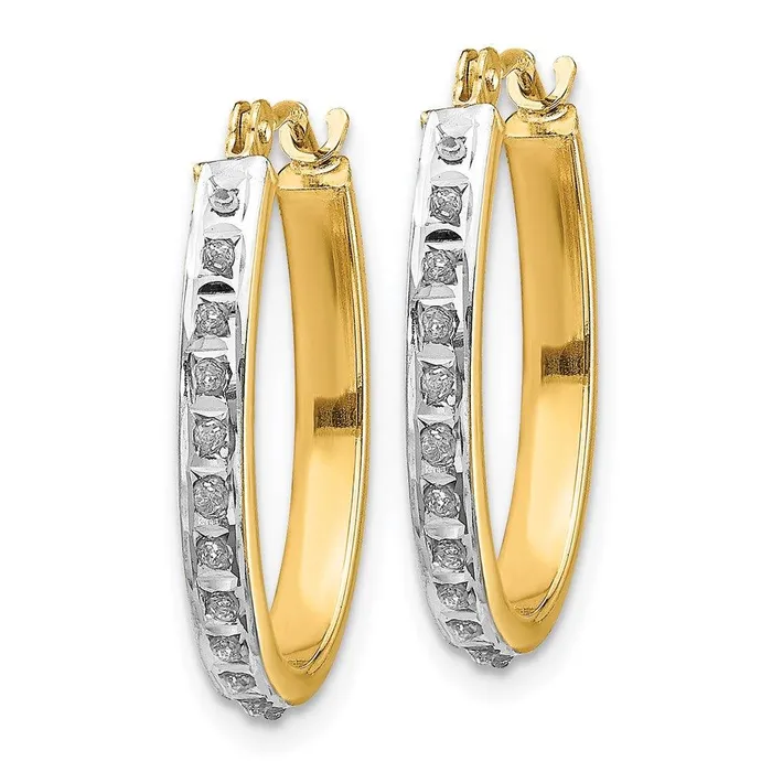 Earrings 14k Diamond Fascination Oval Hinged Hoop Earrings Jewelry Earrings 14k Diamond Fascination Oval Hinged Hoop Earrings Jewelry