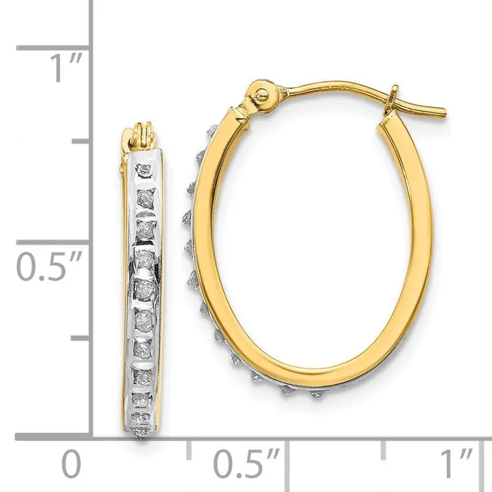 Earrings 14k Diamond Fascination Oval Hinged Hoop Earrings Jewelry Earrings 14k Diamond Fascination Oval Hinged Hoop Earrings Jewelry