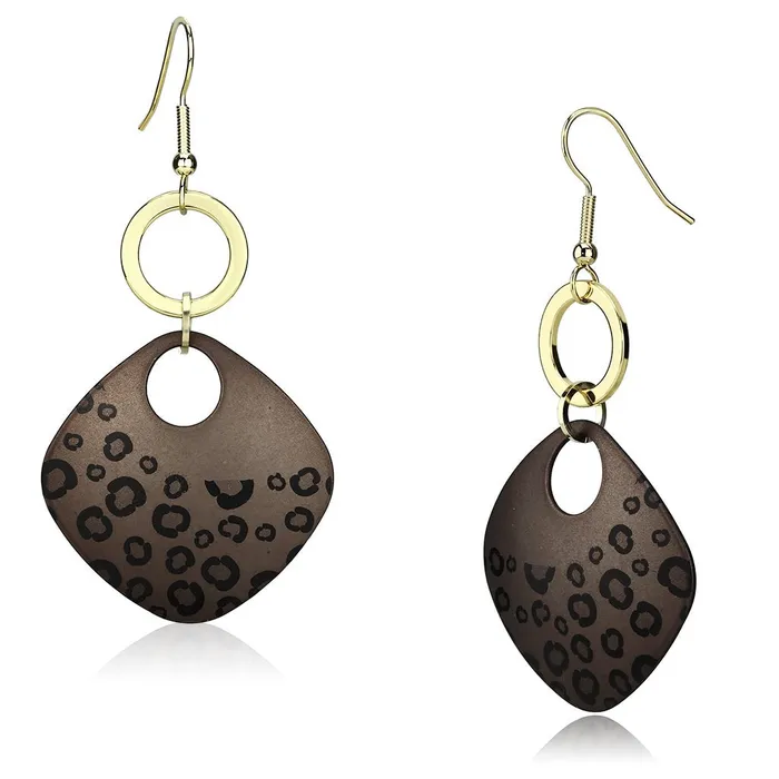 Earrings Alamode LO2701 Special Color Iron Earrings with Epoxy in Jet