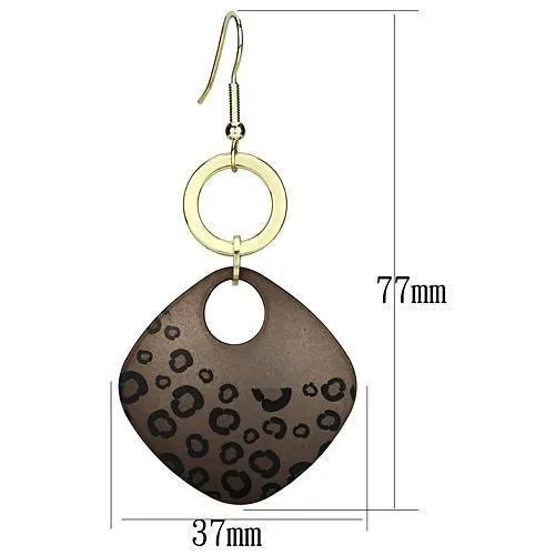 Earrings Alamode LO2701 Special Color Iron Earrings with Epoxy in Jet