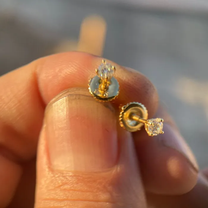 Earrings Bling Cartel 02CT TW Moissanite Earrings 14K Gold Plated Real 925 Sterling Silver Pass Diamond Tester 3MM Earrings Bling Cartel 02CT TW Moissanite Earrings 14K Gold Plated Real 925 Sterling Silver Pass Diamond Tester 3MM