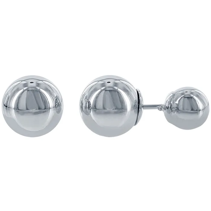 Earrings Classic Womens Earrings Sterling Silver 7mm Front with 10mm Bead Back A2324 Classic Earrings Classic Womens Earrings Sterling Silver 7mm Front with 10mm Bead Back A2324 Classic