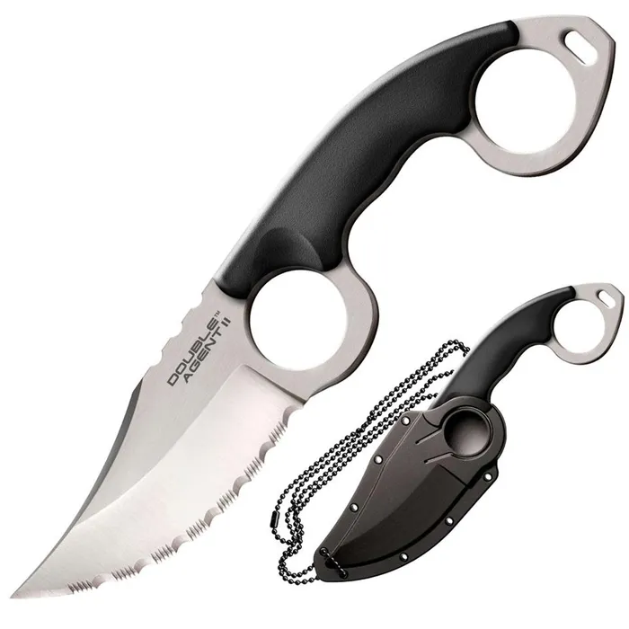 Earrings Cold Steel Cold Steel Knife Double Agent II Serrated Edge Steel Blade Neck 758 inch CS39FNS Earrings Cold Steel Cold Steel Knife Double Agent II Serrated Edge Steel Blade Neck 758 inch CS39FNS