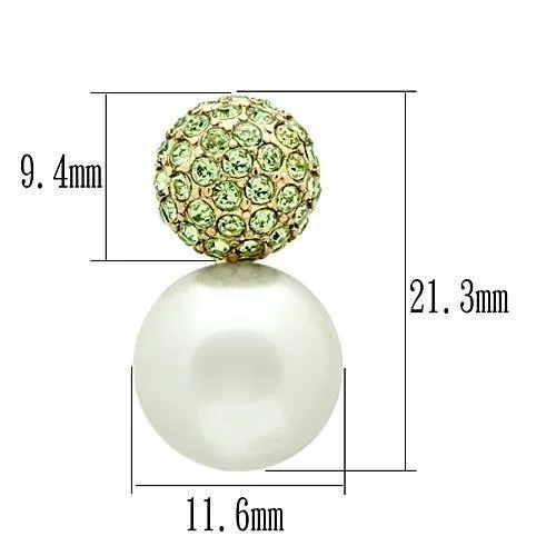 Earrings GL264 IP GoldIon Plating Brass Earrings with Synthetic Pearl in White Alamode