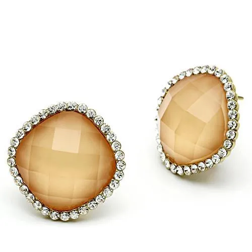 Earrings GL345 IP GoldIon Plating Brass Earrings with Synthetic Synthetic Stone in Orange Alamode Earrings GL345 IP GoldIon Plating Brass Earrings with Synthetic Synthetic Stone in Orange Alamode