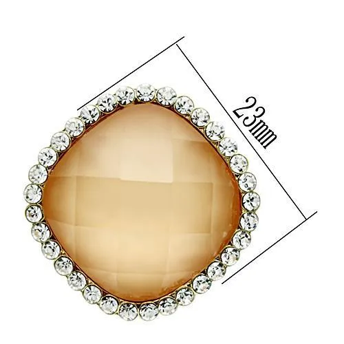 Earrings GL345 IP GoldIon Plating Brass Earrings with Synthetic Synthetic Stone in Orange Alamode