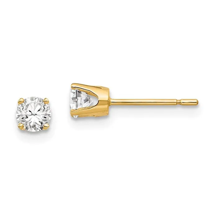 Earrings Jewelry 14k 375mm Round Stud Earring Mounting wbacks No Stones Included Earrings Jewelry 14k 375mm Round Stud Earring Mounting wbacks No Stones Included