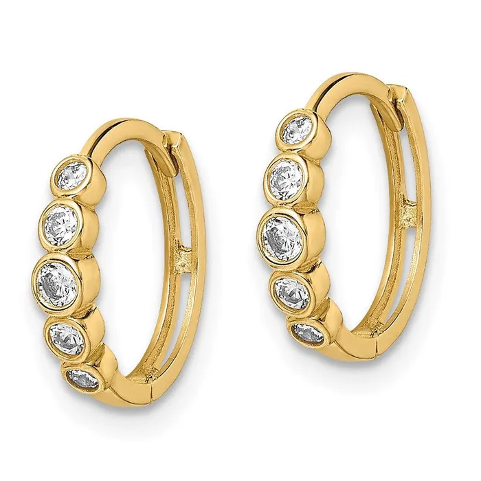 Earrings Jewelry 14K CZ Hinged Hoop Earrings Earrings Jewelry 14K CZ Hinged Hoop Earrings