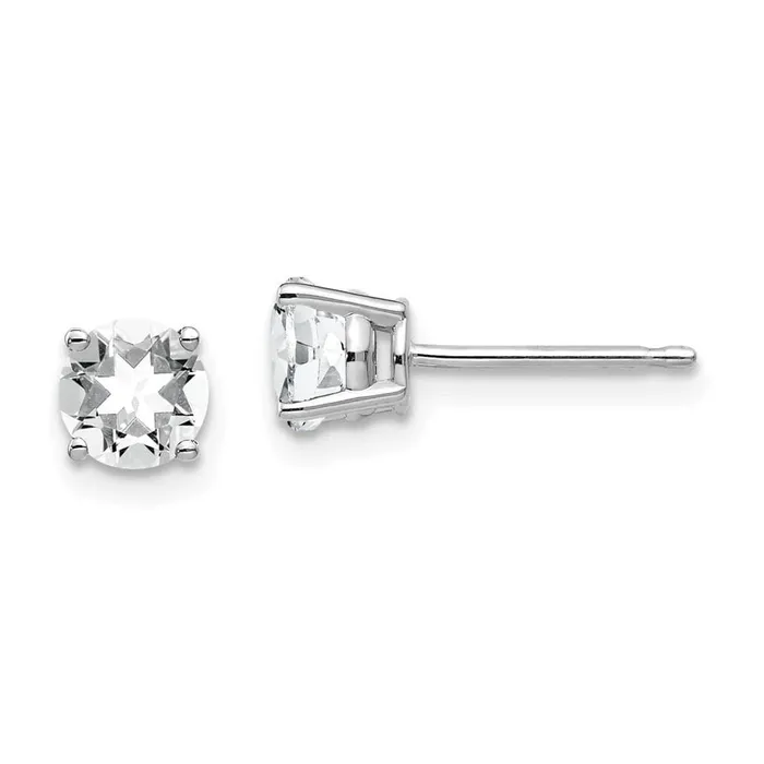 Earrings Jewelry 14k White Gold 5mm Cubic Zirconia Earrings