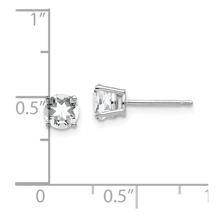 Earrings Jewelry 14k White Gold 5mm Cubic Zirconia Earrings Earrings Jewelry 14k White Gold 5mm Cubic Zirconia Earrings
