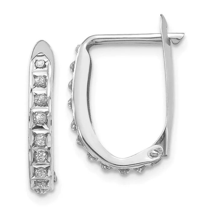 Earrings Jewelry 14k White Gold Diamond Fascination Leverback Hoop Earrings Earrings Jewelry 14k White Gold Diamond Fascination Leverback Hoop Earrings