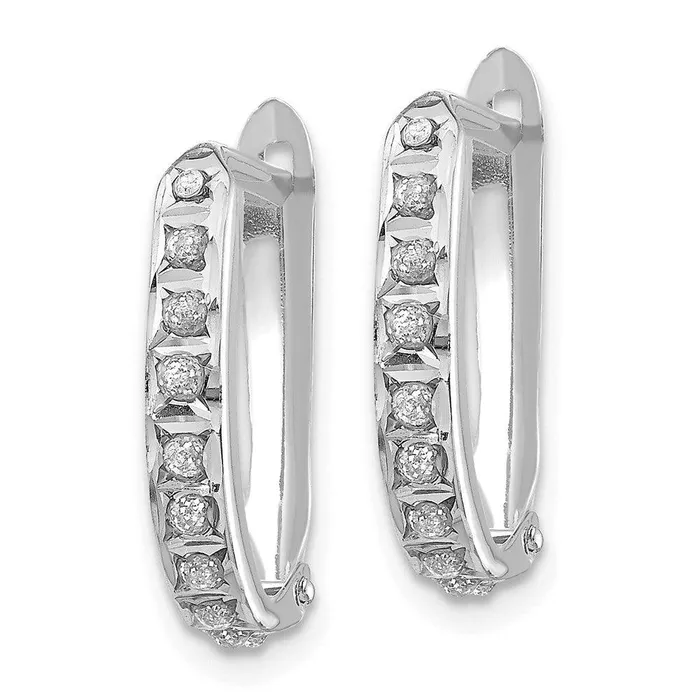 Earrings Jewelry 14k White Gold Diamond Fascination Leverback Hoop Earrings Earrings Jewelry 14k White Gold Diamond Fascination Leverback Hoop Earrings