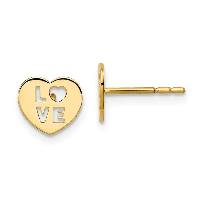 Earrings Jewelry Madi K Kids 14k Love Heart Post Earrings
