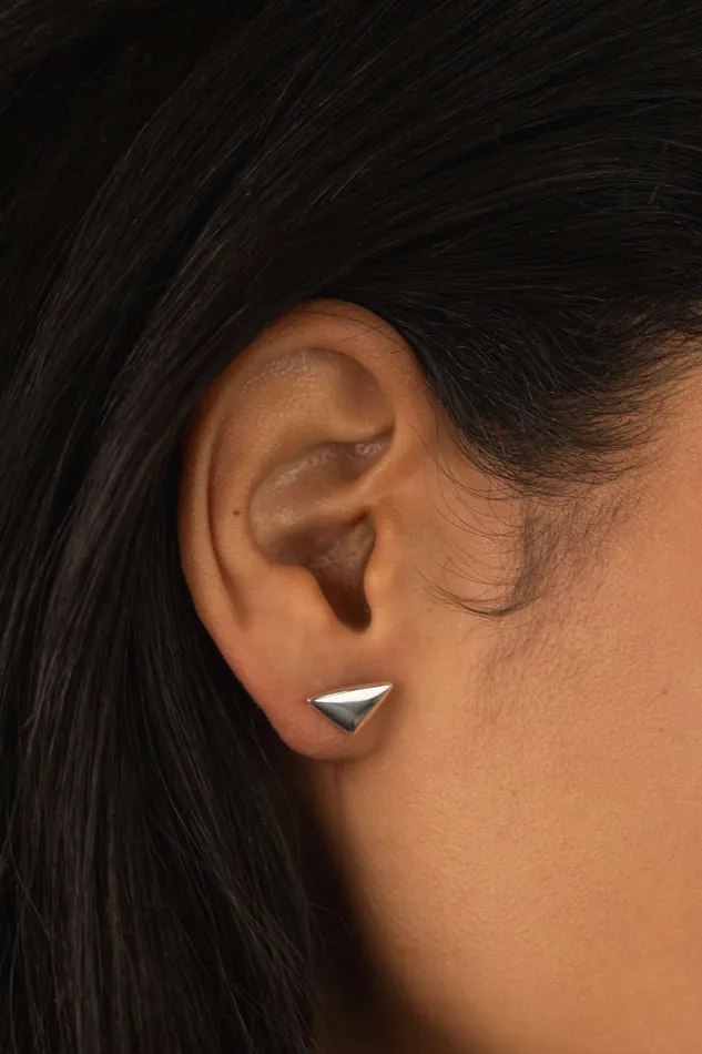 Earrings Kty Triangle Flat Earrings Silver