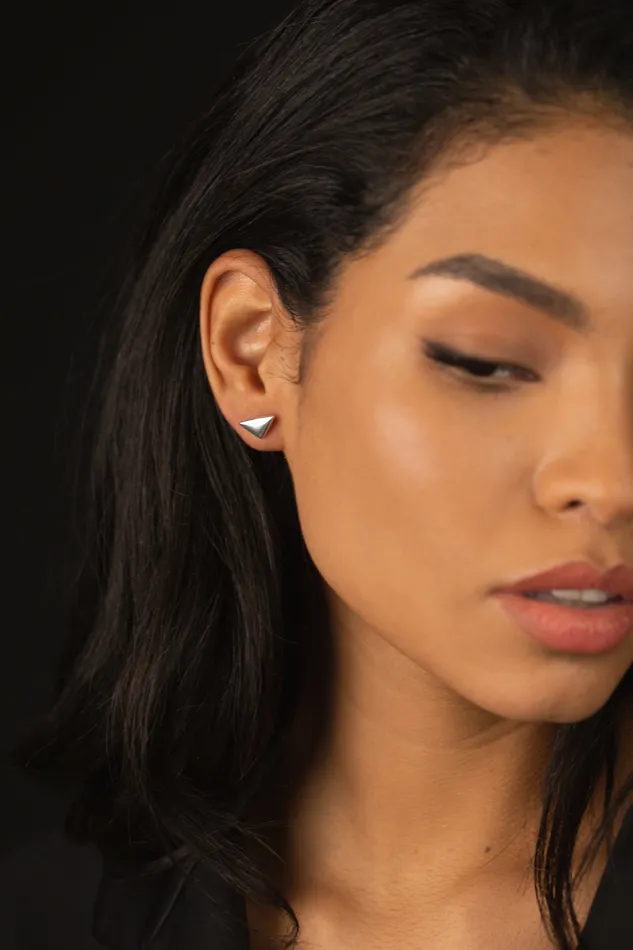 Earrings Kty Triangle Flat Earrings Silver