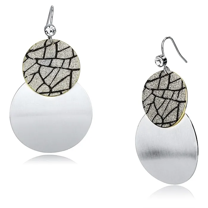Earrings LO2723 GoldRhodium Iron Earrings with Top Grade Crystal in Clear Alamode Earrings LO2723 GoldRhodium Iron Earrings with Top Grade Crystal in Clear Alamode