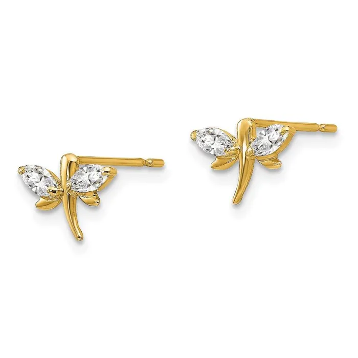 Earrings Madi K Kids 14k CZ Dragonfly Post Earrings Jewelry Earrings Madi K Kids 14k CZ Dragonfly Post Earrings Jewelry
