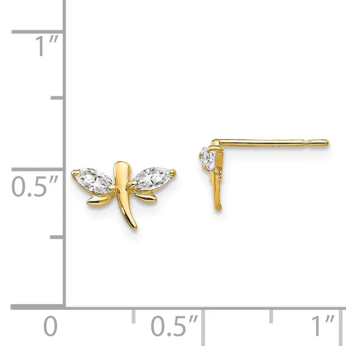 Earrings Madi K Kids 14k CZ Dragonfly Post Earrings Jewelry Earrings Madi K Kids 14k CZ Dragonfly Post Earrings Jewelry