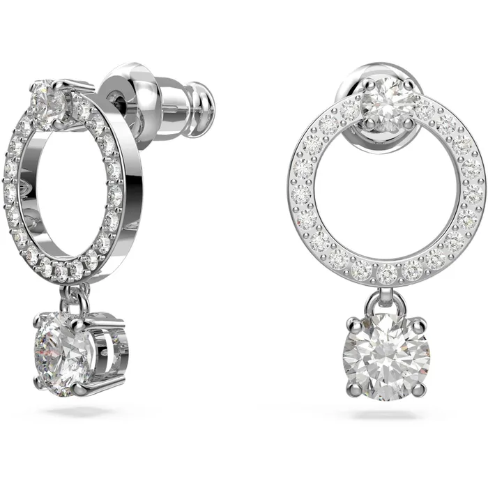 Earrings Swarovski Swarovski Womens Hoop Earrings Constella Round Crystal Rhodium Plated 5563278