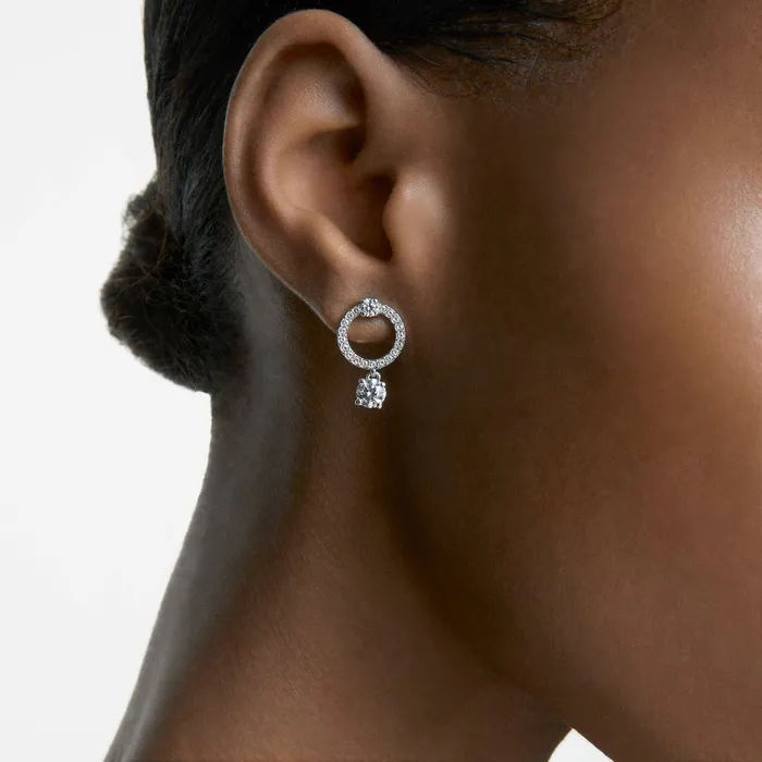 Earrings Swarovski Swarovski Womens Hoop Earrings Constella Round Crystal Rhodium Plated 5563278