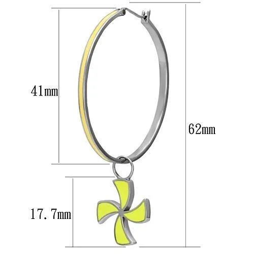 Earrings TK914 High polished no plating Stainless Steel Earrings with Epoxy in Multi Color Alamode
