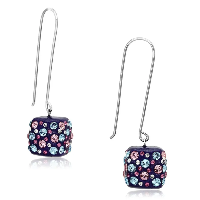 Earrings VL089 High polished no plating Stainless Steel Earrings with Top Grade Crystal in Multi Color Alamode Earrings VL089 High polished no plating Stainless Steel Earrings with Top Grade Crystal in Multi Color Alamode
