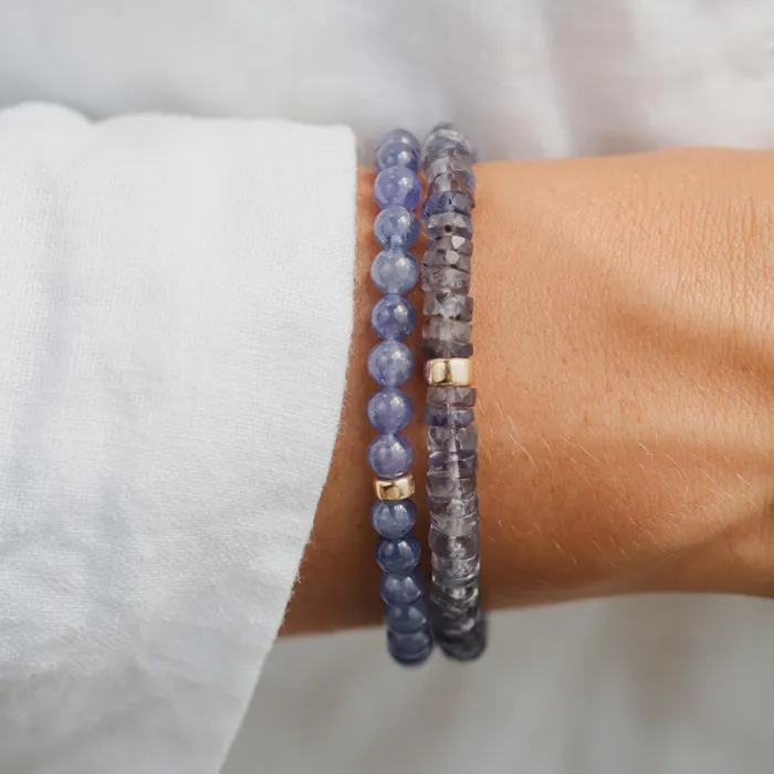 Earthly Abundance Bracelets Iolite heishi bracelet