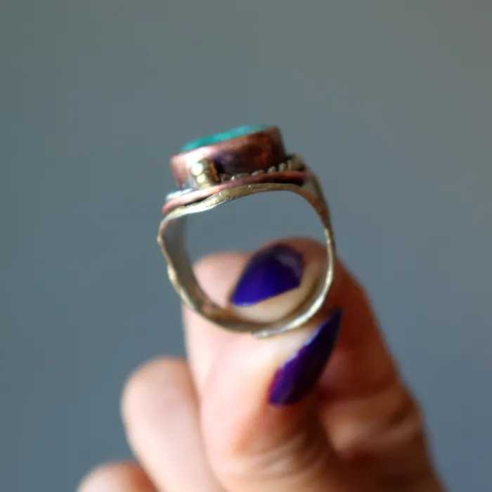 Emerald Ring Gold and Green is my Scene Abundance Gemstone Satin Crystals Rings