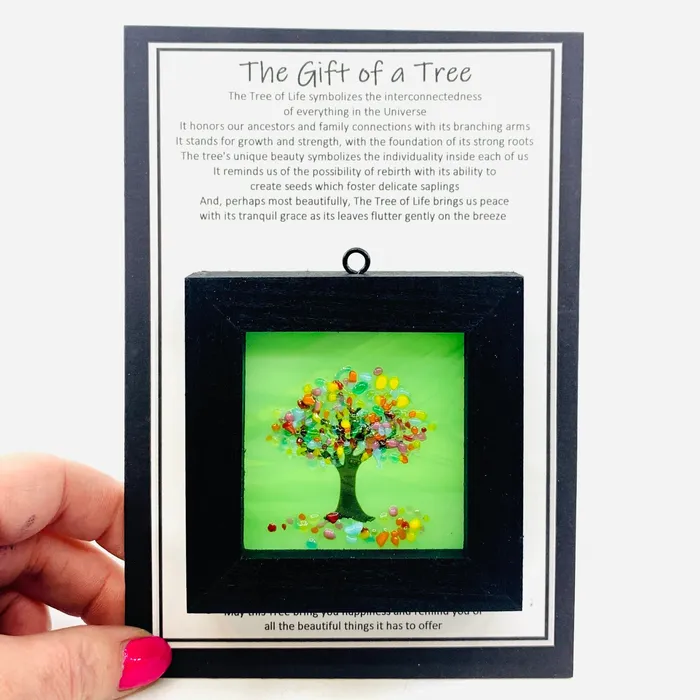 Fused Glass Tree of Life Shadow Box 133 Glimmer Glass Gifts Necklaces