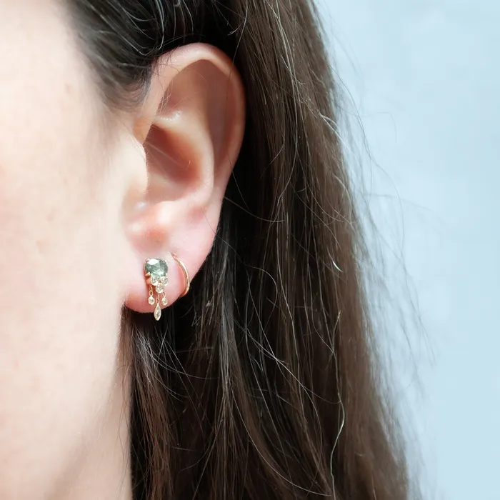 Green Sapphire Diamond Jellyfish Earrings Celine DAoust Earrings