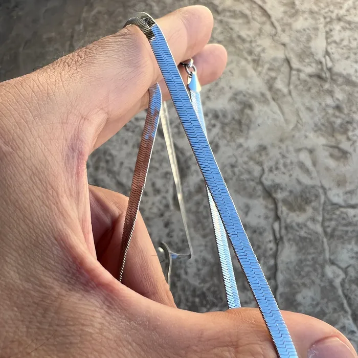 Herringbone Chain Necklace Silver Tone 5MM 30 Inch Bling Cartel Admin Necklaces Herringbone Chain Necklace Silver Tone 5MM 30 Inch Bling Cartel Admin Necklaces