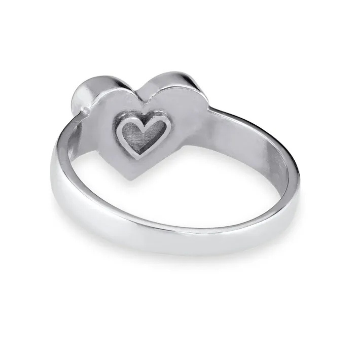 Imprint Heart Cremation Ring in 14K White Gold closebymejewelry Rings