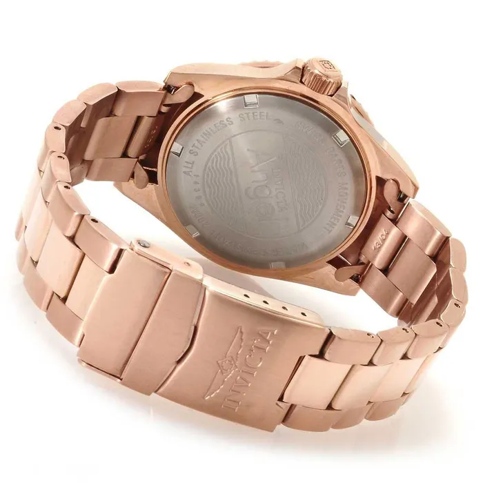 Invicta 14369 Womens Angel Pink Dial Rose Gold Bracelet Quartz Dive Watch Invicta Bracelets