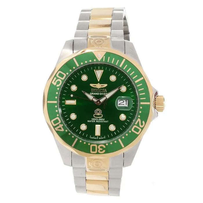 Invicta Bracelets Invicta 13928 Mens Grand Diver Green Dial Two Tone Steel Bracelet Automatic Dive Watch Invicta Bracelets Invicta 13928 Mens Grand Diver Green Dial Two Tone Steel Bracelet Automatic Dive Watch