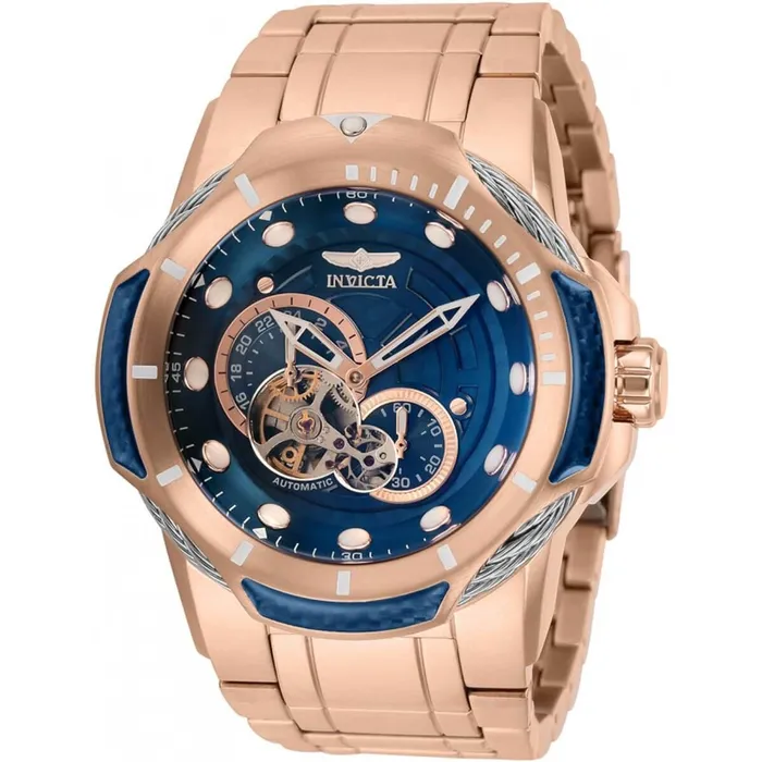 Invicta Bracelets Invicta Mens Automatic Watch Bolt Open Heart Dial Rose Gold Bracelet 31948 Invicta Bracelets Invicta Mens Automatic Watch Bolt Open Heart Dial Rose Gold Bracelet 31948