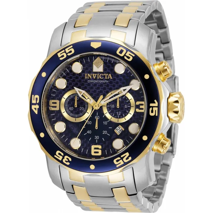 Invicta Bracelets Invicta Mens Chrono Watch Pro Diver Blue and Gold Dial Two Tone Bracelet 35135 Invicta Bracelets Invicta Mens Chrono Watch Pro Diver Blue and Gold Dial Two Tone Bracelet 35135