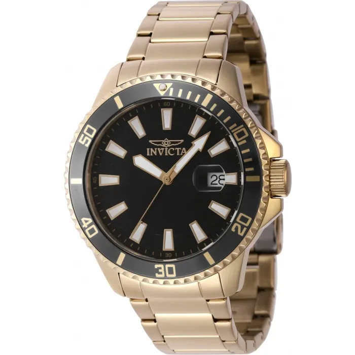 Invicta Bracelets Invicta Mens Watch Pro Diver Date Quartz Black Dial Yellow Gold Bracelet 46137 Invicta Bracelets Invicta Mens Watch Pro Diver Date Quartz Black Dial Yellow Gold Bracelet 46137
