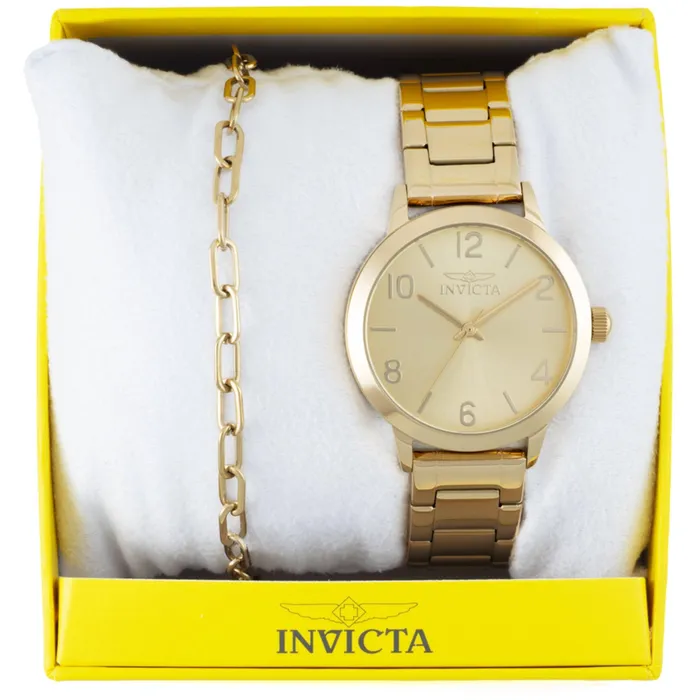 Invicta Bracelets Invicta Womens Watch with Bracelet Set Wildflower Quartz Gold Tone Dial 47271 Invicta Bracelets Invicta Womens Watch with Bracelet Set Wildflower Quartz Gold Tone Dial 47271