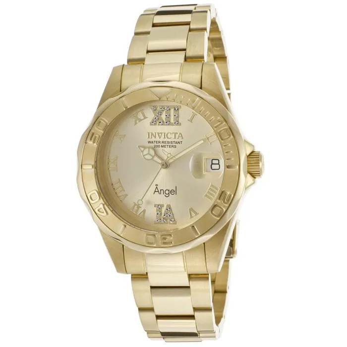 Invicta Earrings Invicta 14397 Womens Angel Quartz Gold Tone Dial Gold Plated Steel Dive Watch Invicta Earrings Invicta 14397 Womens Angel Quartz Gold Tone Dial Gold Plated Steel Dive Watch