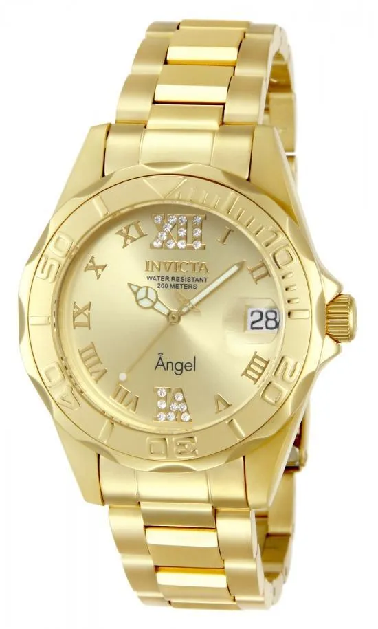 Invicta Earrings Invicta 14397 Womens Angel Quartz Gold Tone Dial Gold Plated Steel Dive Watch Invicta Earrings Invicta 14397 Womens Angel Quartz Gold Tone Dial Gold Plated Steel Dive Watch