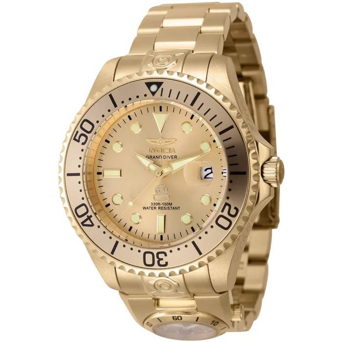 Invicta Invicta Mens Automatic Watch Pro Diver Dual Time Gold Tone Dial Bracelet 45817 Bracelets Invicta Invicta Mens Automatic Watch Pro Diver Dual Time Gold Tone Dial Bracelet 45817 Bracelets