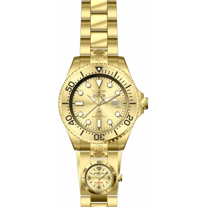 Invicta Invicta Mens Automatic Watch Pro Diver Dual Time Gold Tone Dial Bracelet 45817 Bracelets Invicta Invicta Mens Automatic Watch Pro Diver Dual Time Gold Tone Dial Bracelet 45817 Bracelets