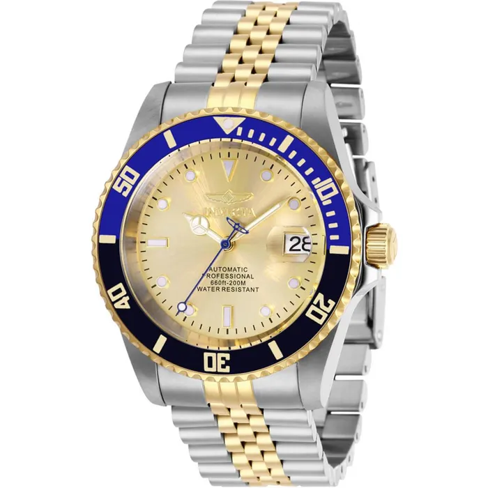 Invicta Invicta Mens Automatic Watch Pro Diver Gold Tone Dial Two Tone Bracelet 29181 Bracelets