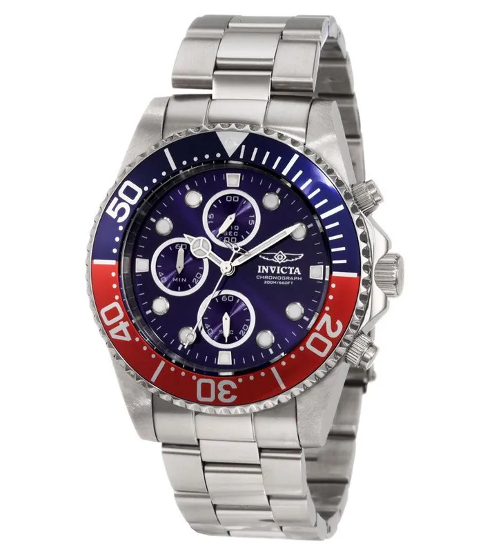 Invicta Invicta Mens Chronograph Stainless Steel Watch Pro Diver Blue Dial Quartz 1771 Bracelets Invicta Invicta Mens Chronograph Stainless Steel Watch Pro Diver Blue Dial Quartz 1771 Bracelets