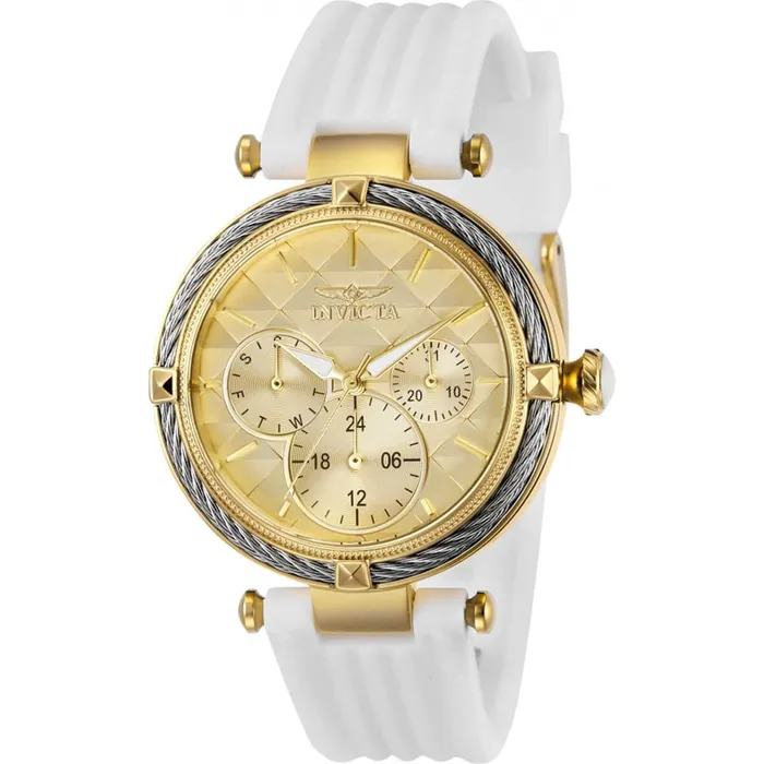 Invicta Invicta Womens Quartz Watch Bolt Yellow Gold Case White Rubber Strap 28966 Watches Invicta Invicta Womens Quartz Watch Bolt Yellow Gold Case White Rubber Strap 28966 Watches
