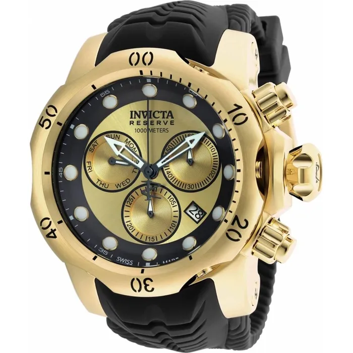 Invicta Mens Chronograph Watch Venom Black and Gold Tone Dial Rubber Strap 90147 Invicta Rings Invicta Mens Chronograph Watch Venom Black and Gold Tone Dial Rubber Strap 90147 Invicta Rings