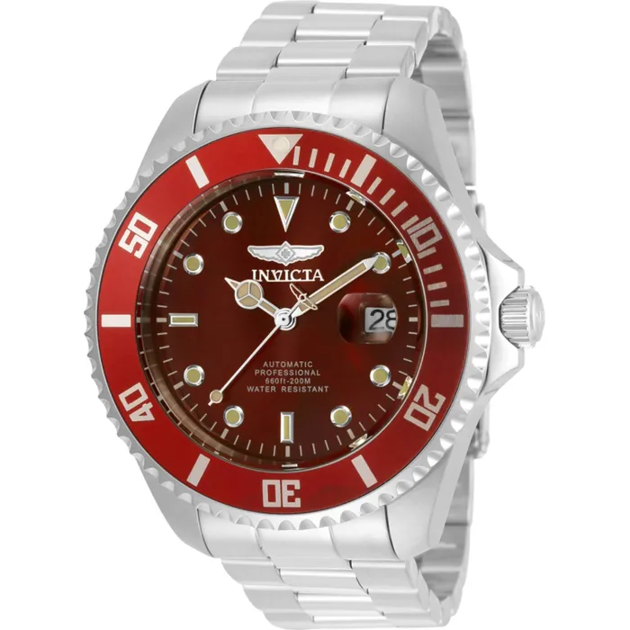 Invicta Mens Watch Pro Diver Automatic Red Dial Silver Steel Bracelet 35722 Invicta Bracelets Invicta Mens Watch Pro Diver Automatic Red Dial Silver Steel Bracelet 35722 Invicta Bracelets