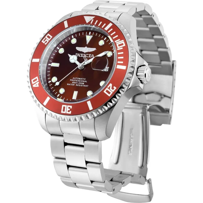 Invicta Mens Watch Pro Diver Automatic Red Dial Silver Steel Bracelet 35722 Invicta Bracelets Invicta Mens Watch Pro Diver Automatic Red Dial Silver Steel Bracelet 35722 Invicta Bracelets