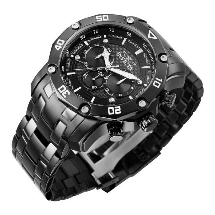 Invicta Mens Watch Pro Diver Chronograph Black Carbon Fiber Dial Bracelet 37724 Invicta Bracelets Invicta Mens Watch Pro Diver Chronograph Black Carbon Fiber Dial Bracelet 37724 Invicta Bracelets