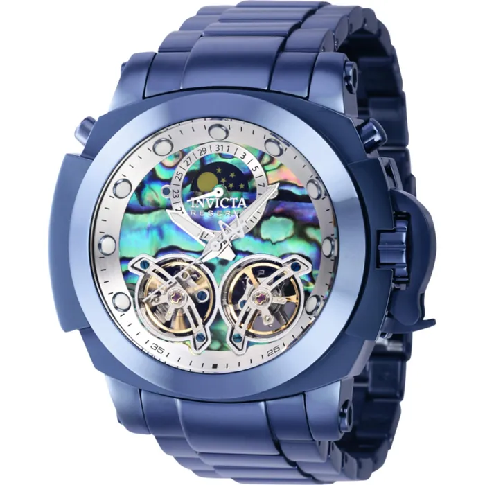 Invicta Mens Watch Reserve Man of War Automatic Dark Blue Steel Bracelet 39577 Invicta Bracelets